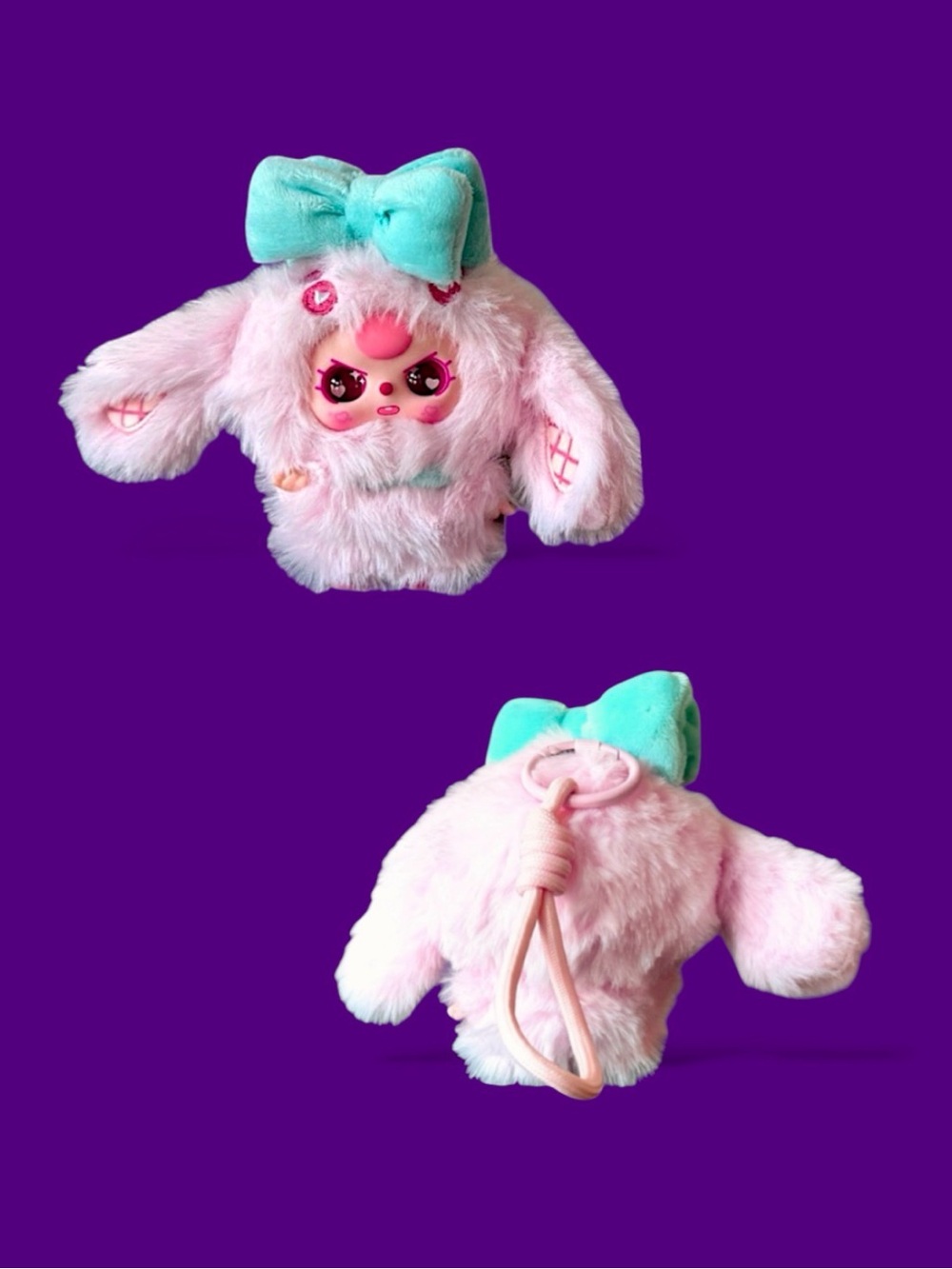 Baby Three Weirdly Adorable Series Mini Plush Pendant Pink Bunny